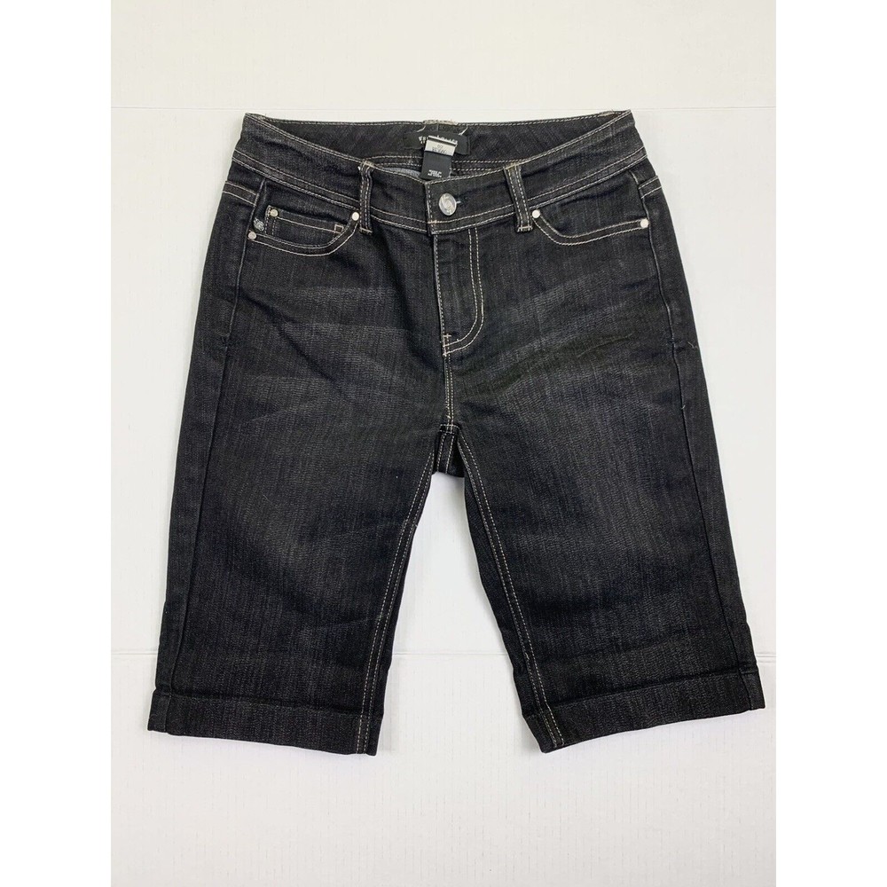 White House Black Market Women’s Blanc 0S 0 Black Denim Shorts 28x11